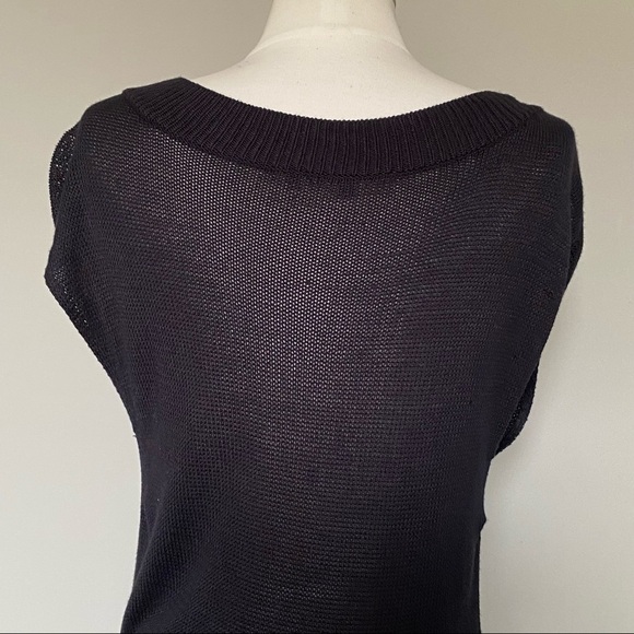Vince Black Rayon Knit Folded Scoop Tunic Sweater, size Medium - Picture 8 of 12